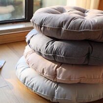 Japanese cotton and linen solid color futon fabric increases thickened tatami cushion floating window cushion cushion learning car worship Buddha
