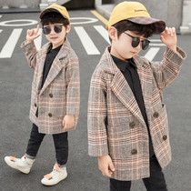 Boys autumn and winter style Thickened Jacket 2021 The new CUHK Tong Winter Winter Clothing Childrens Long The Giant Coat Tide Card