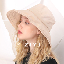  ZIYI original big eaves fisherman hat Travel sun hat sunscreen Japanese wild anti-UV hat female Harajuku hat