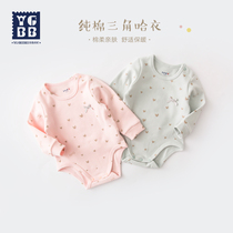 Ingebel newborn shirt long sleeve pure cotton baby triangle ha clothes spring and autumn climbing clothes baby one-piece underwear