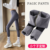 Eight-point gray shark skin underpants woman in spring and autumn wearing velvet nine-point tight Barbie yoga pants