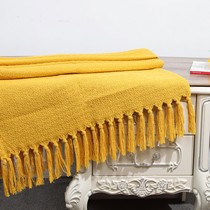 Model room Childrens room Hotel bed and breakfast Knitted turmeric orange orange red light dark green tassel blanket bed tail towel