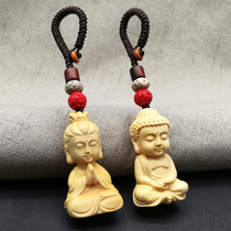 Handmade Guanyin couple keychain car pendant Buddha Buddha life year Bodhisattva pendant Men and women creative bag pendant