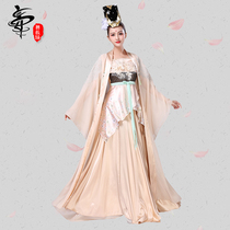 New classical dance costume National dance drama Li Bai Qingping tune wide sleeve Hanfu performance costume Female group dance customization