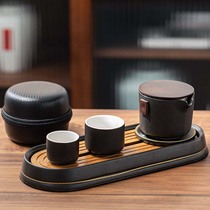 Porcelain Hengtang Portable Tea Set Home Simple Japanese Dry Break Tea Plate Outdoor Kung Fu Travel Tea Set Tea Cup