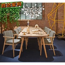 Solid wood computer desk combination Modern minimalist office staff boss workbench Home study writing desk