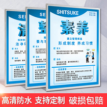 5s Management Signs Wall Chart 6S Factory Workshop Placard Placard 7S Poster Exhibition Board Enterprise Cultural Billboard Wall Sticker