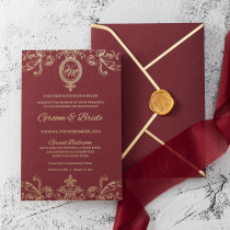 Hong Kong version of fire paint seal invitation for wedding 2020 wedding European invitation wedding creative custom bronzing invitation