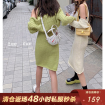 CC fur little pale new style advanced sensational v collar harness one-piece dress summer suit blouse dresses