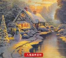 Thomas original romantic dream HD garden idyllic landscape pure hand-painted living room landscape decorative painting TIF