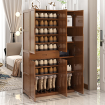 Net red modern vertical Nanzhu household door simple shoe cabinet dustproof large capacity multi-layer shoe rack storage locker
