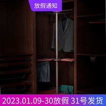 Cloakroom 360-degree rotating trouser rack Wardrobe corner hanger hanger corner clothes hanger rack in blue cabinet