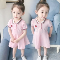 Female Baby Dress With Dress Summer Dress 2020 Children Dress Pure Cotton Short Sleeve Polo Princess Dress Baby Skirt 1-2-3-4