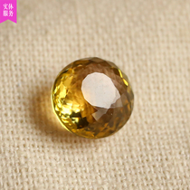 3 55 carat natural yellow Beaty nude round face bright bright and colorful sparkly inlaid ring pendant