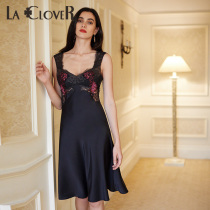 (Shopping mall with 7fold) LACLOVER legend silk dress lace embroidery nightdress LC44LN1