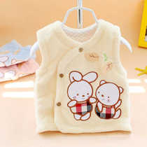 Infants and young children Spring and Autumn children cotton vest winter warm male and female children thick newborn waistcoat shoulder warm and comfortable