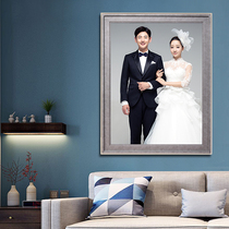 Photo studio wedding photo enlarged Korean simple wedding photo big photo frame hanging wall family photo baby photo hanging living room 36