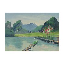 (Hot shots) Chairman of the Guangxi American Association Jia Jiajiao ( Taohua River Water) Limited Edition Paintings Decoration Living Hall