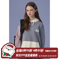 square houlest lazy wind loose fleece thin velvet 2021 early spring color printing cotton sweater women