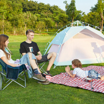 Pastoral Flute Park Tent Outdoor Camping Thickened Family Wild Cooking Great Space Full Automatic Speed Hitch Tent Zero Motion