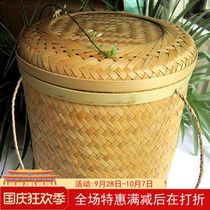 Bamboo woven 357G puer cake tea bucket box seven cake bucket universal gift box storage tea box direct sale Mountain