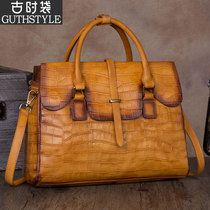 Cow Leather Retro Foreskin Wrap Woman Real Leather Girl Bag Inclined Satchel Bag Woman Single Shoulder Bag Woman Handbag Woman Big Bag 2021 New