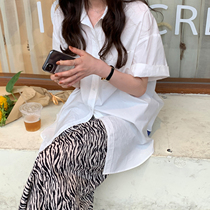 (JUSLIN) loose profile split design pocket quality combed cotton Joker short sleeve shirt F0720