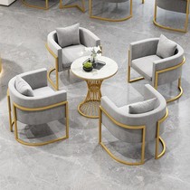 Sales office to negotiate Marble light luxury to negotiate reception table and chair combination office consultation negotiation signing sofa table and chair