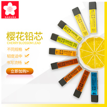 Japan Sakura automatic lead core 0 3 0 5 0 7 0 9mm Student HB automatic lead core 2B anti-break activity lead core 2H lead core student 2H sketch drawing design core test