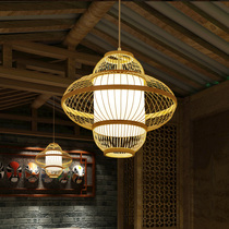Creative Japanese chandelier Simple modern personality Chinese bamboo lamp Bed and breakfast restaurant bar Sushi restaurant Pastoral lamp