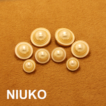 NIUKO golden little fragrant style pearl button coat button coat womens button metal button DIY