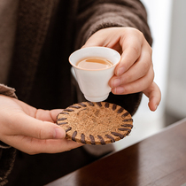 Palm silk coaster cup holder Chinese thick heat insulation and anti-scalding creative home tea ceremony table mat handmade teapot pad