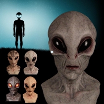 Halloween Creepy Alien Latex Mask UFO Big Eyes Alien Full