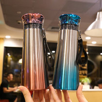 Personality creative lotus cover thermos cup simple gradient adult casual Cup student with filter screen Tea Cup