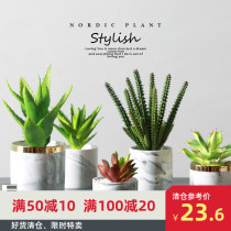 Succulents Nordic ink style fashion Marble bonsai simulation potted plant interior decoration ins desktop ornaments