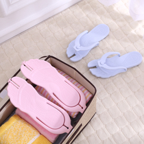 Portable flip flops Travel folding hotel business trip bathroom bath soft bottom non-slip male and female couples swimming cool slippers