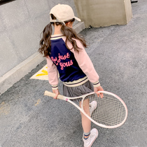  Girls  autumn jackets New childrens clothing big childrens Western-style tops jackets trendy Korean spring and autumn childrens baseball uniforms womens baseball uniforms womens baseball uniforms womens baseball uniforms