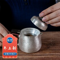 999 foot silver portable fast guest Cup with filter handmade hammer hammer kung fu tea set portable bubble teapot silver pot teapot