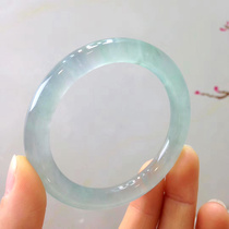 Natural Myanmar ice species floating flower jade bracelet Super hydrated jade bracelet Yang green Qing water jade bracelet women with certificate