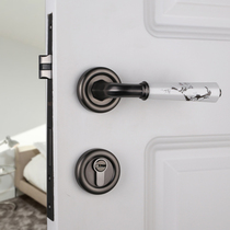 Taiwan Yibili American door lock lock black ceramic handlock bathroom bedroom wooden door lock