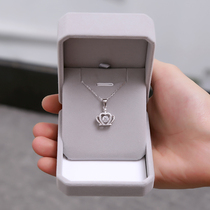 925 Pure Silver Crown Pendant Necklace Woman Light Lavish Minimalist Design Lock Bone Chain Temperament Lukewarm Wind Ornaments Advanced Sensation