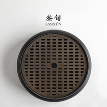 Three years old Hui Yao tea tray creative metal tea home tea set small tray light luxury modern new Chinese tea tray