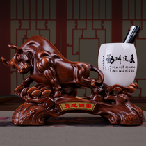 Bull Pendulum pieces pen holder Creative Boss Office High-end Decorations Practical storage Opening Gift Business Customization