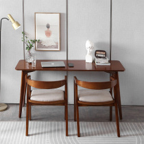 Nordic Full Solid Wood Double Desk Home Corner Minima Close To Window Computer Desk Narrow Strip Mesh Red Modern Writing Desk