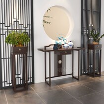 Solid Wood New Chinese style porch table for table porch table dining table flower frame antique Zen project hotel furniture