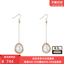 JOYSTONE freshwater baroque pearl 14K gold ear hook bag gold pendant shape earrings ED18 204246