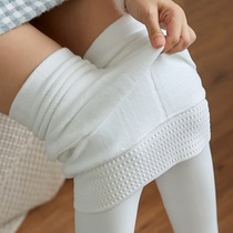 Nylon winter padded velvet plus size adult dance socks adult leg artifact skin tone white leggings
