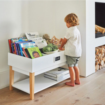 Childrens bookshelf picture book rack landing simple home large capacity book storage rack solid wood creative shelf double layer