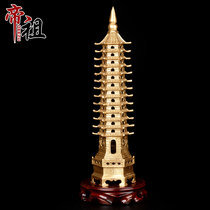 Emperor Zu Copper 9th Floor Small Wenchang Tower Ornaments 9th Floor Office Table Study Porch Decoration