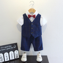 Children Suits Suit Boy Fashion Tide Summer Handsome air Inn flower Fancy Dress Korean version Mens babys clothes